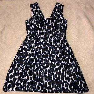 Kate Spade Blue, Black, White Leo Cocktail Dress
